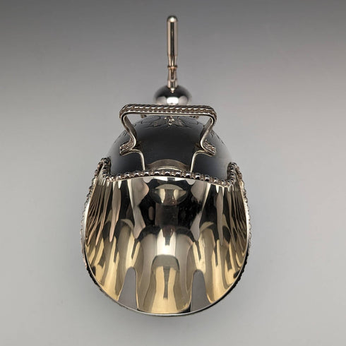 British vintage silver plate sugar bowl coal container design